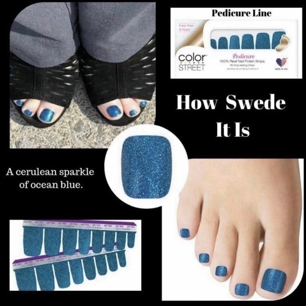 Color Street Sparkling Blue Pedicure Strips